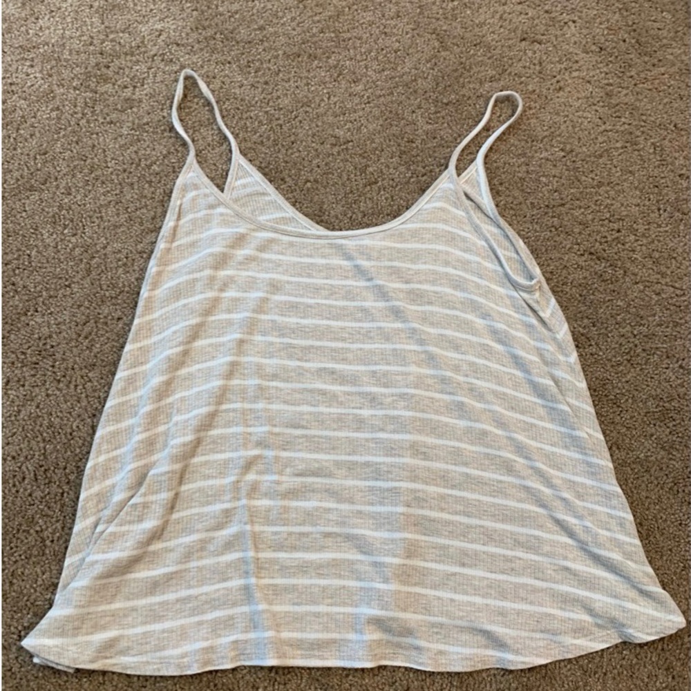 Tan and white tank top